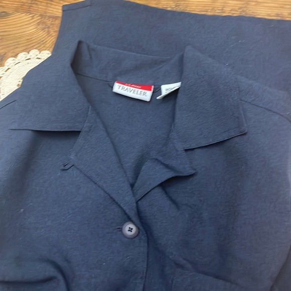 LL Bean traveler button front dress medium navy blue - Picture 10 of 12